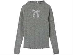 Name It light grey melange glittersløjfe bluse